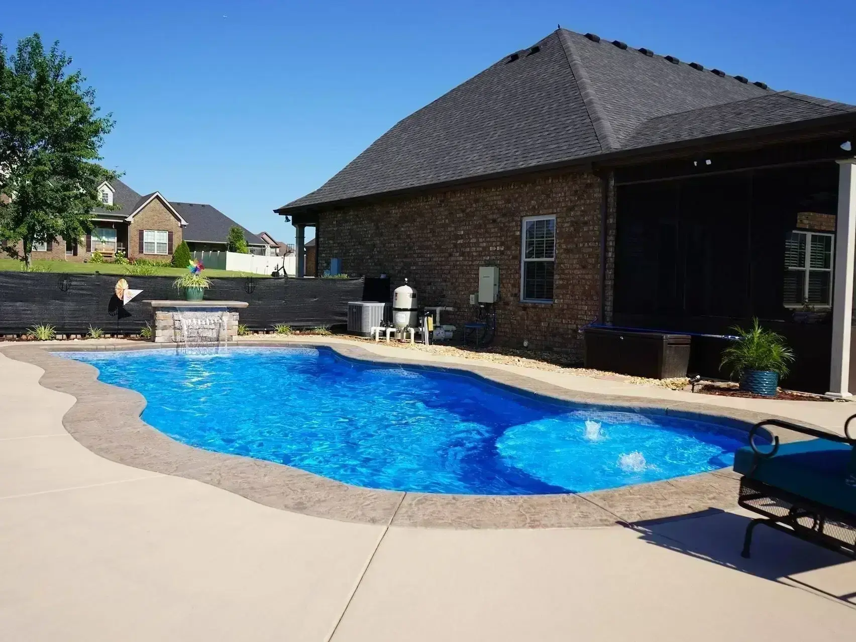 Above ground pool installation at a Peachland home in the Highlands with fast access planning