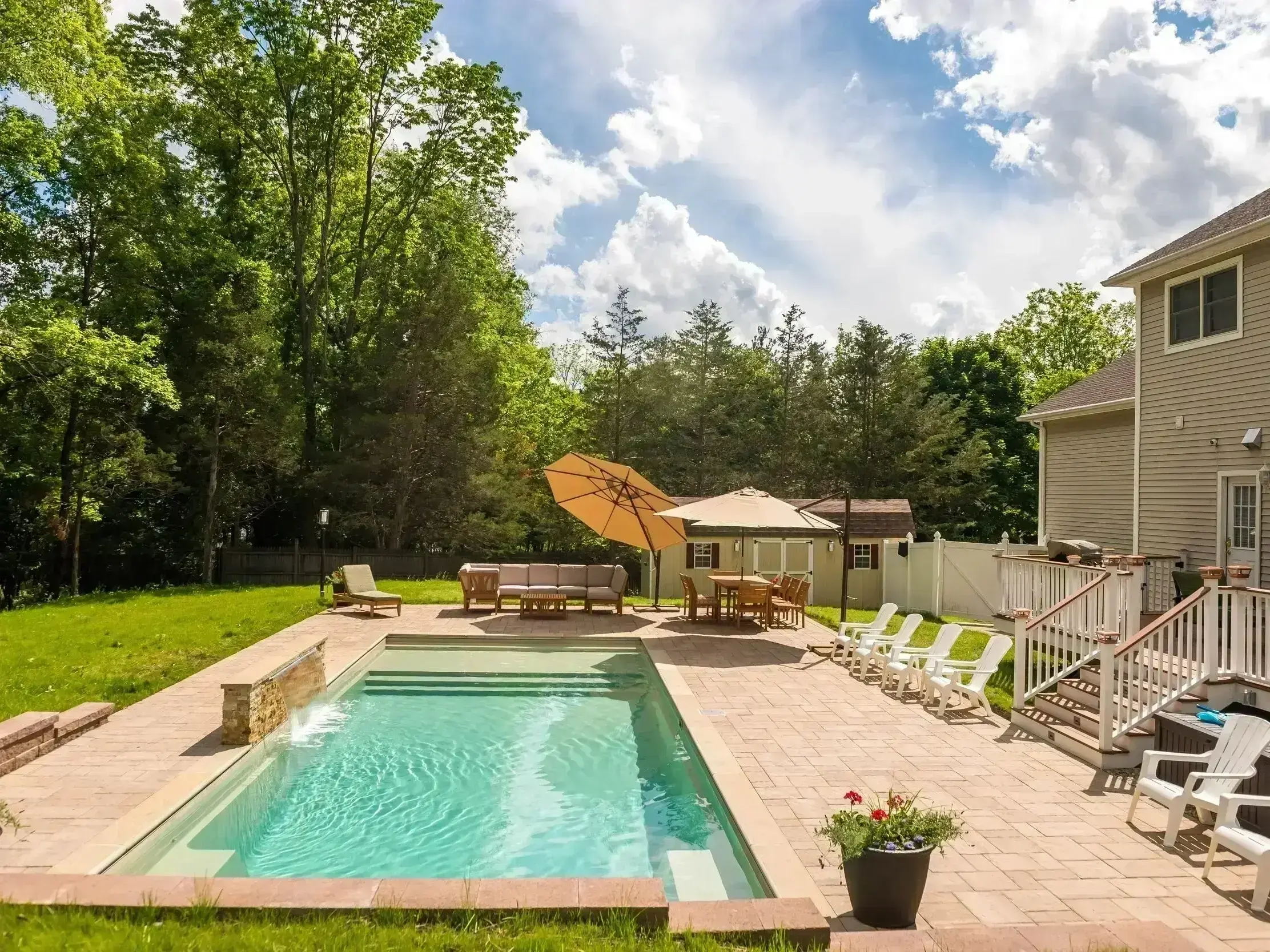 Pool service and water testing visit for a backyard spa and pool near Okanagan Lake in Penticton